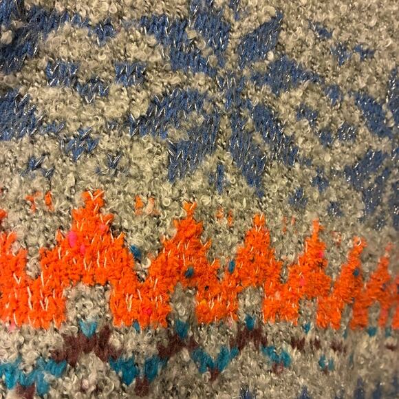 FREE PEOPLE Funfetti Fairisle Tunic Sweater Dress Womens CabinCore Nordic XS - Picture 7 of 11